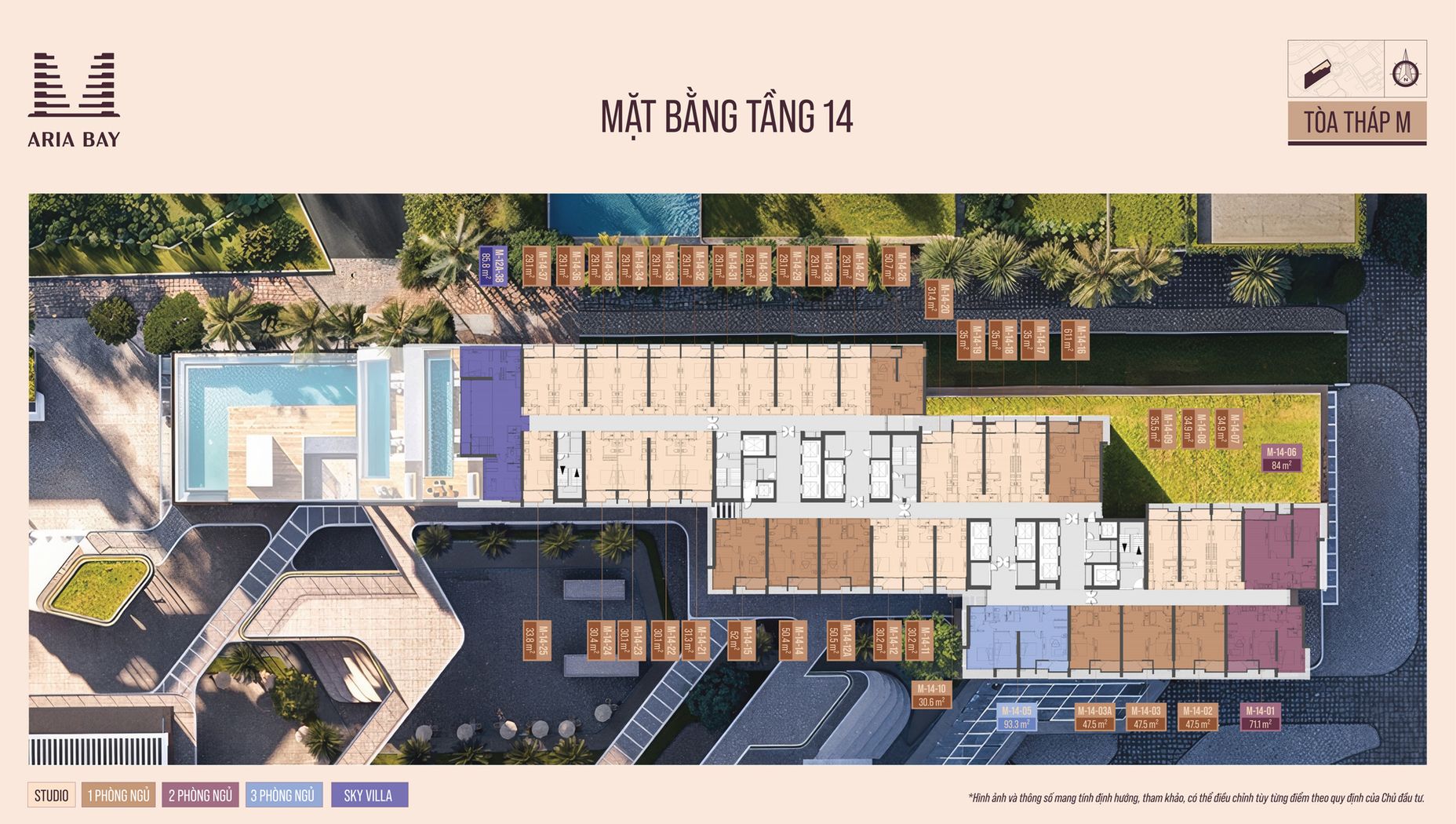 Mặt bằng và thiết kế Aria Bay Hạ Long