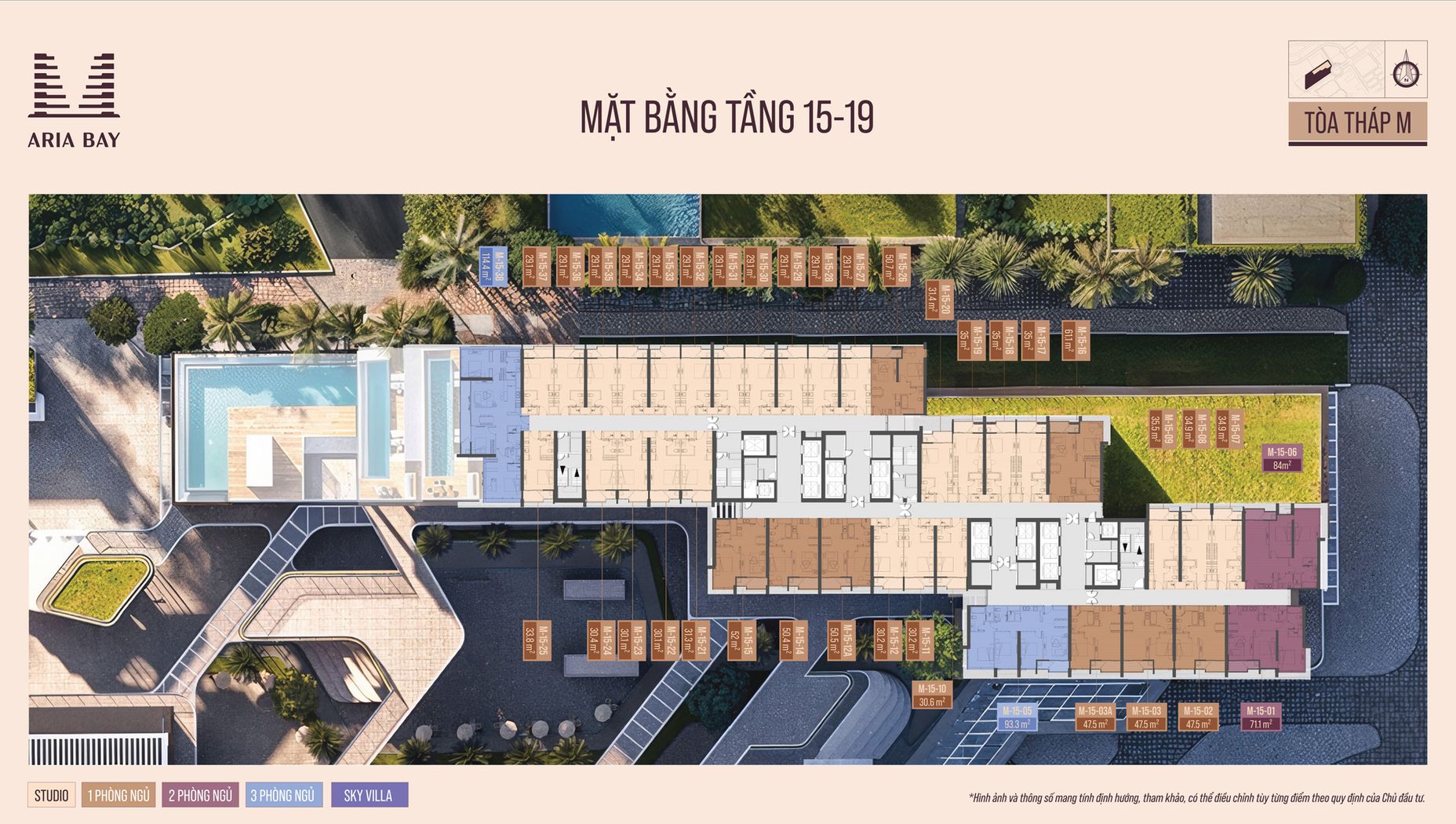 Mặt bằng và thiết kế Aria Bay Hạ Long